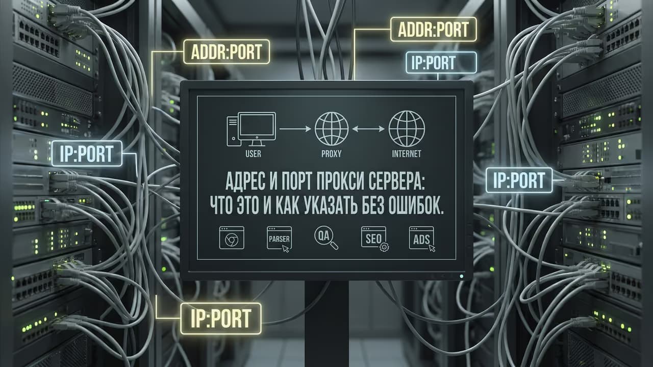 Экран с информацией о прокси-серверах и их настройках в серверной комнате.